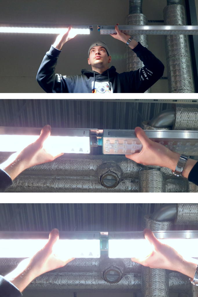 Snabbkoppling av två stycken MX15 med Weiland kontakter.
Lumine led